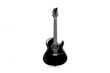 Poster - Minimalist guitar icon, with clean lines and simple shapes representing an acoustic guitar, capturing the essence of music in a sleek, modern style