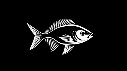 A sleek and modern black fish logo design, showcasing elegant lines and a minimalist style. This logo effectively captures the essence of aquatic life, making it suitable for businesses related 