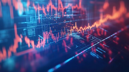 Business, Technology, Internet and network concept. Financial Graph. Stock Market chart. Forex Investment. 