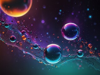 Poster - abstract background with bubbles