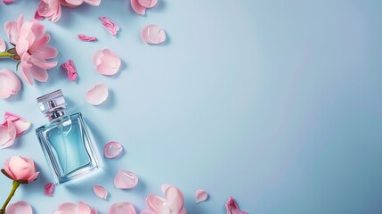 Poster - Blue_pink_simple_atmosphere_perfume_flower_makeup