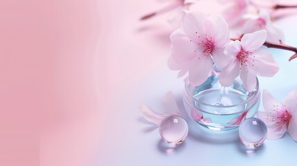 Poster - Blue_pink_simple_atmosphere_perfume_flower_makeup