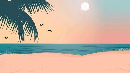 Wall Mural - Summer_minimalist_poster_background