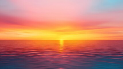 Poster - Vibrant Sunset over Calm Ocean Waters   Golden Hour Landscape Photography