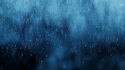Abstract blue background with rain and mist effect.
