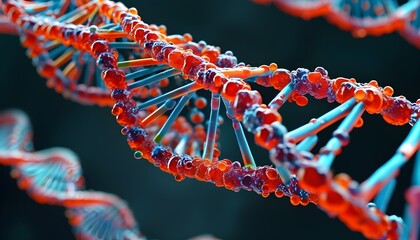 Illuminated Molecular Structure of a DNA Strand