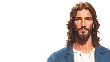 Jesus Christ Portrait Painting   Faith  Spirituality  Religious Art