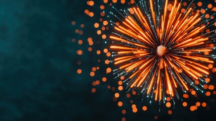 Festive New Year s Eve Firework Explosion with Bokeh Lights