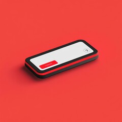 Canvas Print - A minimalist smartphone design on a vibrant red background.