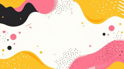 Sticker - Explore a vibrant modern flat illustration filled with charming textured blobs and playful pink organic shapes.