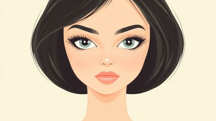 Canvas Print - Stunning vector illustration of a woman, showcasing elegance with a clean background perfect for various designs.