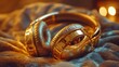 © kaiserseeing - Elegant Gold Plated Headphones on Plush Velvet