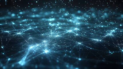 Wall Mural - dark blue digital background technology technological operations neural network ai big data transmis