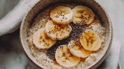 Healthy Overnight Oats with Banana and Chia Seeds