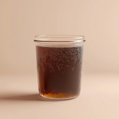 Wall Mural - A minimalist 3D rendering of a cold brew coffee in a glass jar, with condensation on the surface for a refreshing look