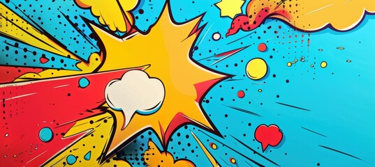 Wall Mural - vibrant 90s comic book explosion background for posters, cards, and banners