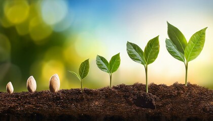 Seedlings growing in soil