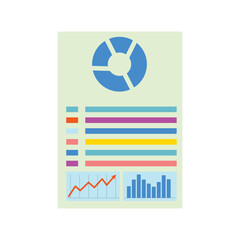 Chart icon isolated on white background for your web and mobile app design, Illustration of a sheet of paper with a graph on a white background. Illustration of a business report