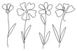 © Khulqi Design - Single line art vector flower illustration collection.One continuous line art.Flowers collection