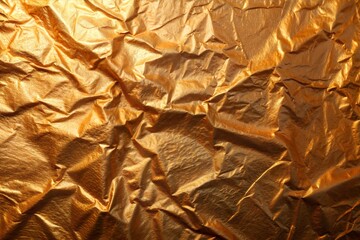 Canvas Print - wrinkled golden fabric close-up with metallic sheen