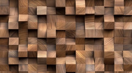 Abstract Wooden Cube Pattern