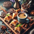 © riko2022 - Savor a morning with Turkish coffee and sweet baklava, a delightful cafe treat to start the day