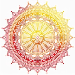 Mandala art design also called rangoli, decorative elements on white background