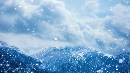 Poster - In_winter_the_beautiful_blue_snowflakes_and_snow