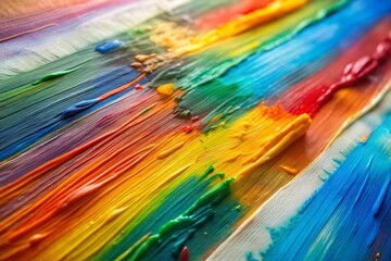 Poster - Close-up abstract oil painting with bold brushstrokes and vibrant colors