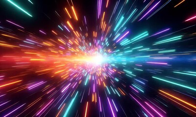 Wall Mural - a vibrant explosion of light and energy in motion, creating a glowing abstract background with dynam