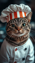 Poster - Tabby cat dressed as a chef