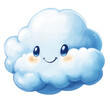 © Usman - Fluffy Cartoon Cloud: A playful, puffy cloud with rounded, exaggerated curves, giving it a whimsical, cartoonish look. png, transparent background.