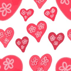 Poster - seamless pattern with hearts