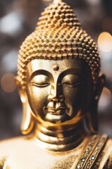 Wall Mural - golden buddha statue with intricate details