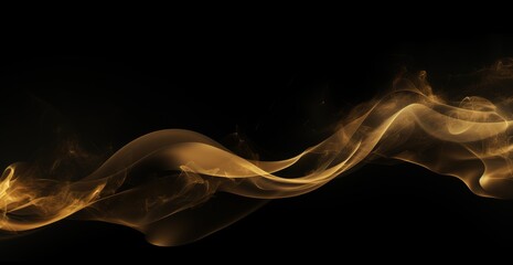 Canvas Print - Flowing golden smoke on a dark background