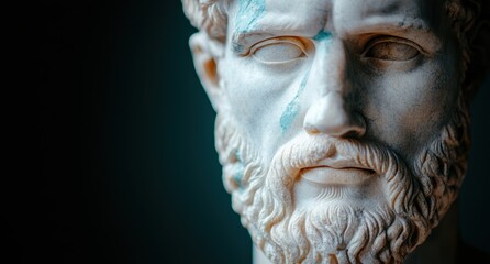 Canvas Print - Weathered ancient greek statue head