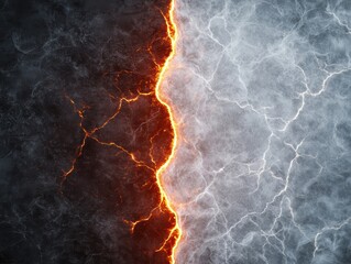 Wall Mural - Fiery and icy contrast in abstract background