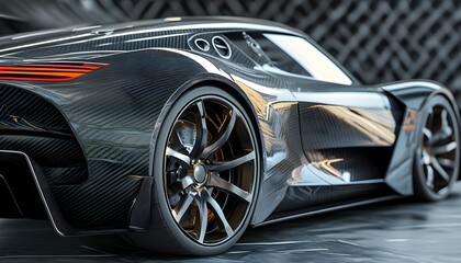 abstract automotive design featuring intricate carbon fiber patterns and textures