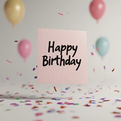 Poster - happy birthday card with confetti