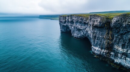 Poster - dramatic coastal cliffs overlooking turquoise ocean