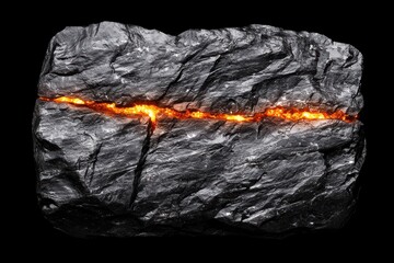 Wall Mural - Glowing lava flowing through cracked rock formation