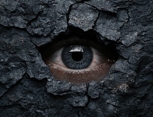 Poster - Mysterious eye in cracked rock