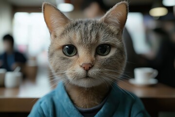 Canvas Print - close-up portrait of a thoughtful cat