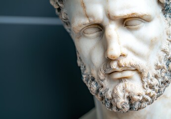 Poster - Close-up of an ancient stone statue head