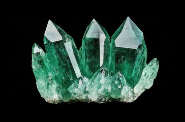 Sticker - Vibrant green quartz crystal cluster