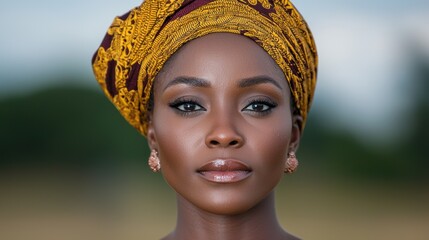 Poster - beautiful african woman in traditional headwear