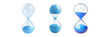 © KP - Blue Hourglass Time Passing 3D Render.isolated on transparent background.