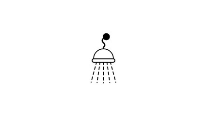 water shower icon isolated ,washroom icon animation.Shower icon for your project