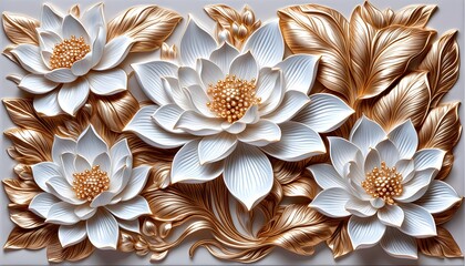 Elegant lotus flower wallpaper design on a vibrant poster backdrop