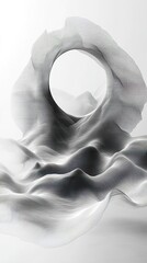 Poster - Abstract Digital Landscape with Circular Void